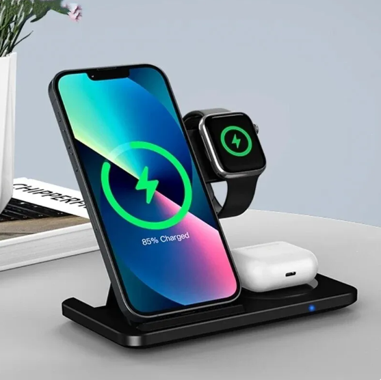 3 in 1 Wireless Charger Stand Pad For iPhone